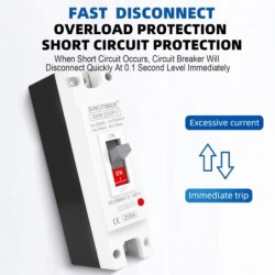Siguranta automata DC PV SINOTIMER SM8-250PV, 250A, 1P, 600V DC, disjunctor fotovoltaic, protectie suprasarcina si scurtcircuit